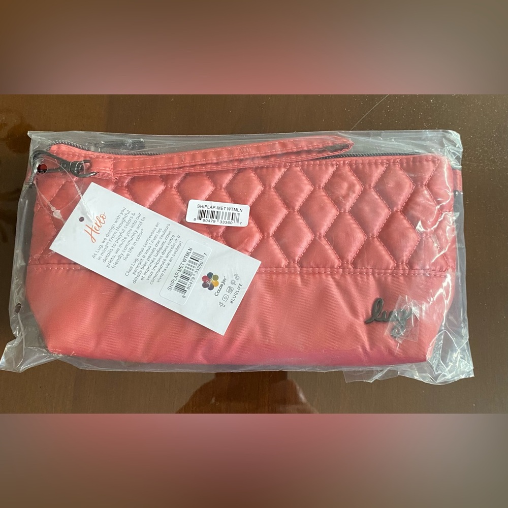 Lug Shiplap RFID Wristlet/Pouch/Clutch in Metallic Watermelon